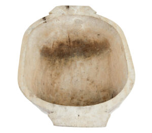Large Early 20th Century Hand Carved Solid Wood Vessel — thumbnail 3