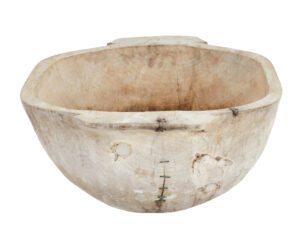 Large Early 20th Century Hand Carved Solid Wood Vessel — thumbnail 6