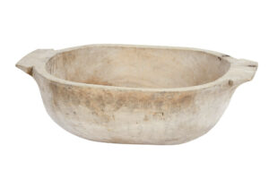 Large Early 20th Century Hand Carved Solid Wood Vessel — thumbnail 1