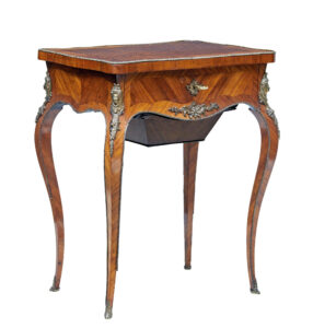 19TH CENTURY FRENCH KINGWOOD SEWING WORK TABLE