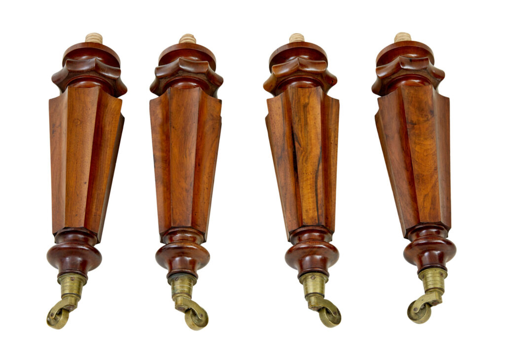 Set of 4 19th Century Mahogany Dining Table Legs for Project