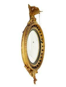 19th Century Carved Gilt Convex Mirror — thumbnail 3