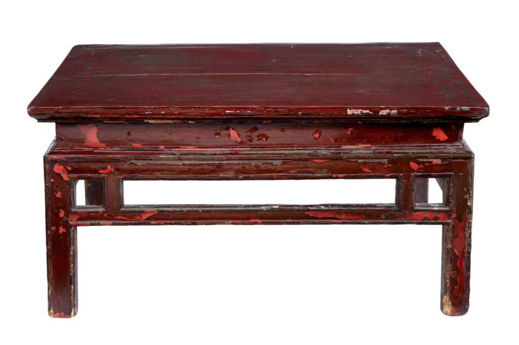 18th Century Red Lacquer Low Occasional Table — image 4