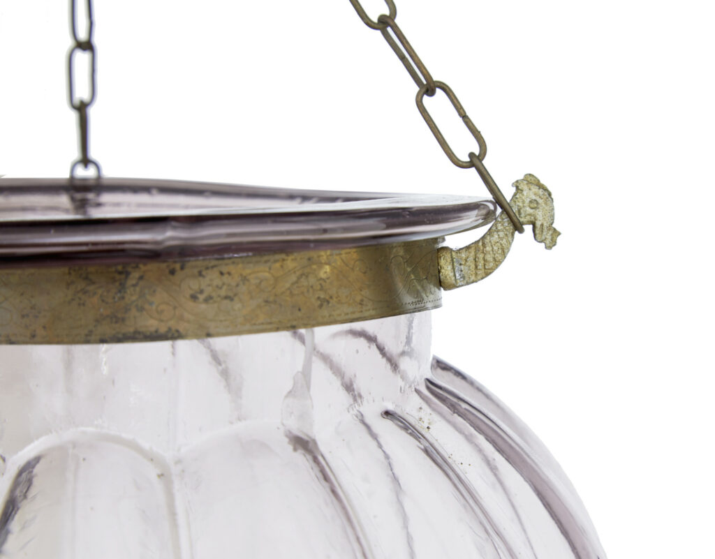 Pair of Early 20th Century French Glass Hanging Lanterns — image 5