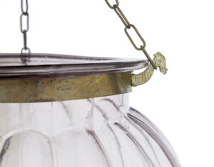 Pair of Early 20th Century French Glass Hanging Lanterns — thumbnail 5