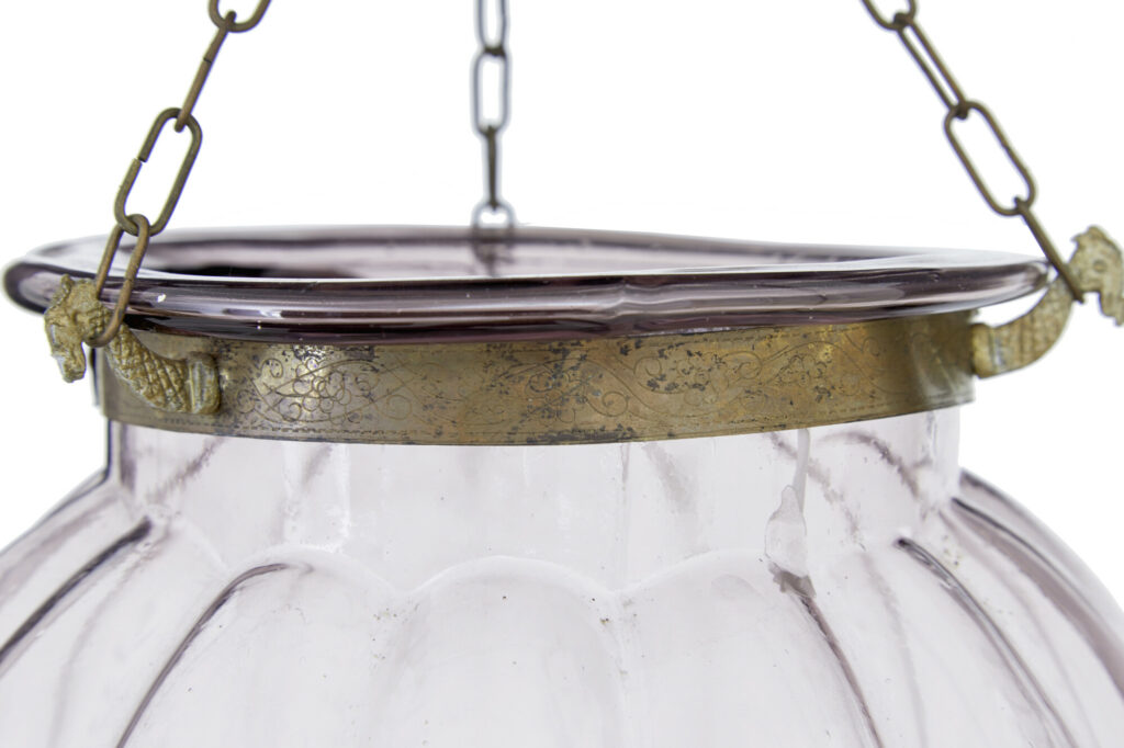 Pair of Early 20th Century French Glass Hanging Lanterns — image 4