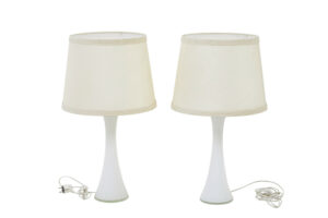 Pair of 1960’s White Glass Table Lamps by Bergboms — thumbnail 1