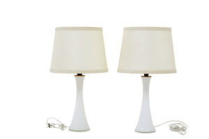 Pair of 1960’s White Glass Table Lamps by Bergboms — thumbnail 5