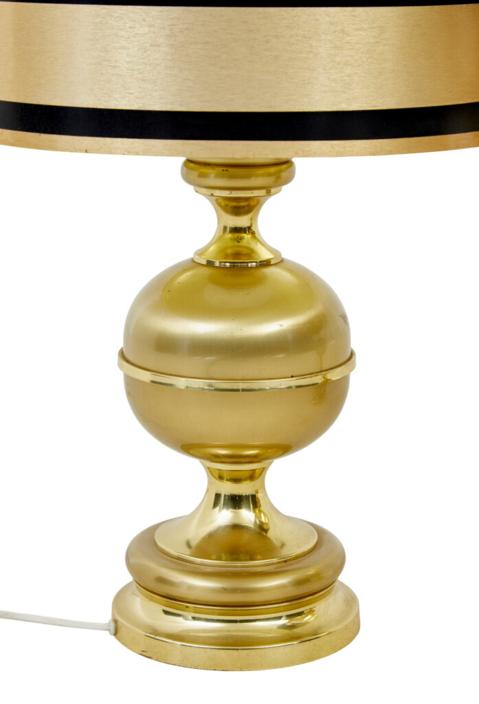 Large Pair of Scandinavian Modern Brass Table Lamps — image 4