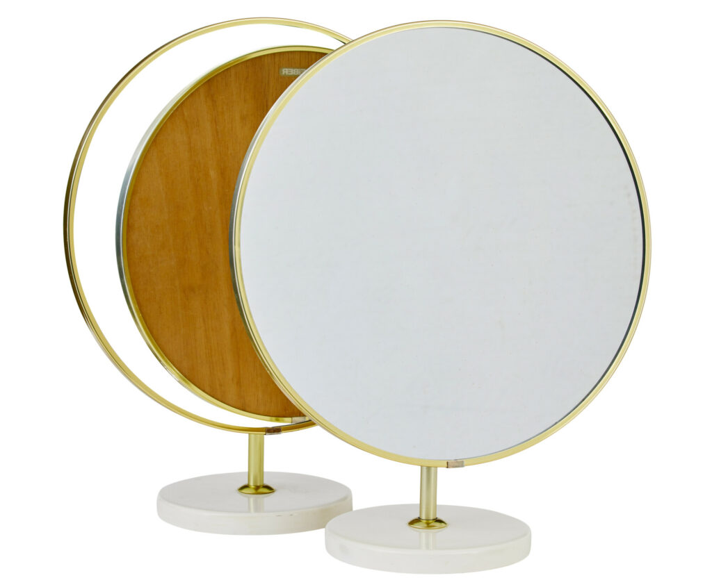 PAIR OF SCHREIBER MID CENTURY TILTING DRESSING MIRROR