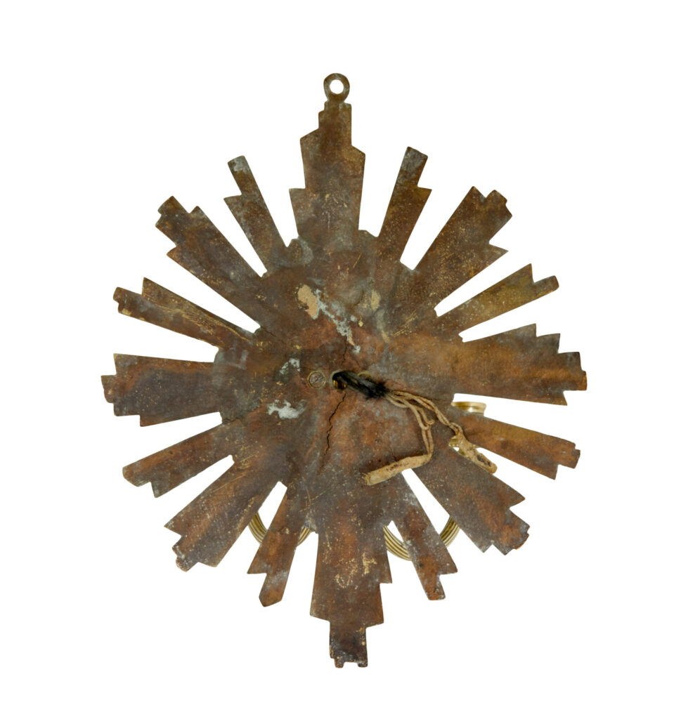 Quality Pair of Art Deco Gilt Sunburst Wall Sconces — image 2