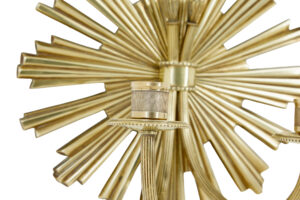 Quality Pair of Art Deco Gilt Sunburst Wall Sconces — thumbnail 6