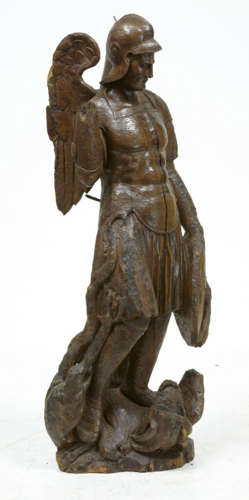 17th Century Carved Oak Gothic Figure — image 7