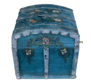 Scandinavian Mid 19th Century Hand Painted Dome Top Pine Box — thumbnail 6