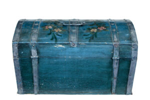 Scandinavian Mid 19th Century Hand Painted Dome Top Pine Box — thumbnail 7