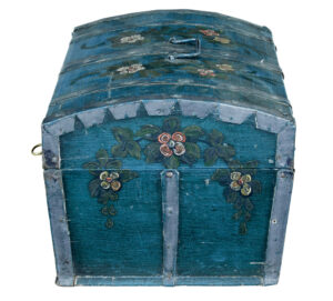 Scandinavian Mid 19th Century Hand Painted Dome Top Pine Box — thumbnail 8