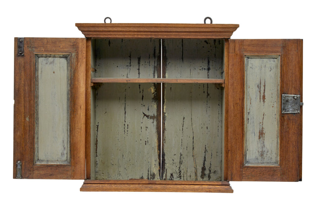 19th Century Baroque Revival Oak Wall Cupboard — image 4
