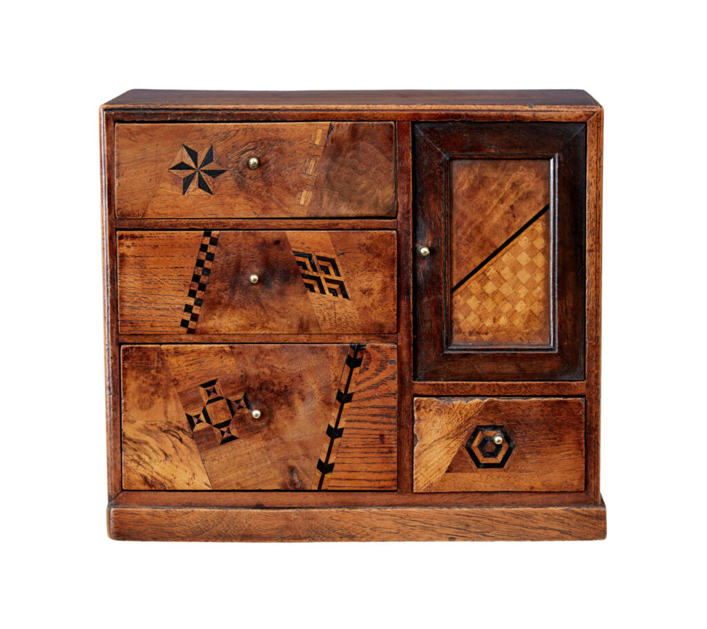 Early 20th Inlaid Desktop Drawer Cabinet — image 7