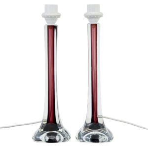 PAIR OF MID 20TH CENTURY COLOURED GLASS TABLE LAMPS BY FLYGSFORS