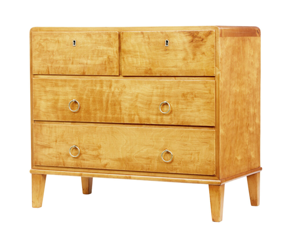 Mid 20th Century Scandinavian Birch Chest of Drawers