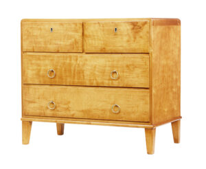 Mid 20th Century Scandinavian Birch Chest of Drawers — thumbnail 1