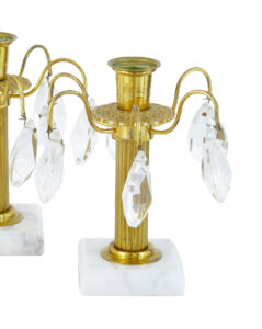 Small Pair of 1950’s Ornate Cut Glass Candlesticks — thumbnail 2