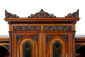 Eclectic 19th Century Carved Walnut Desk and Chair — thumbnail 14