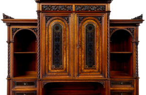 Eclectic 19th Century Carved Walnut Desk and Chair — thumbnail 16