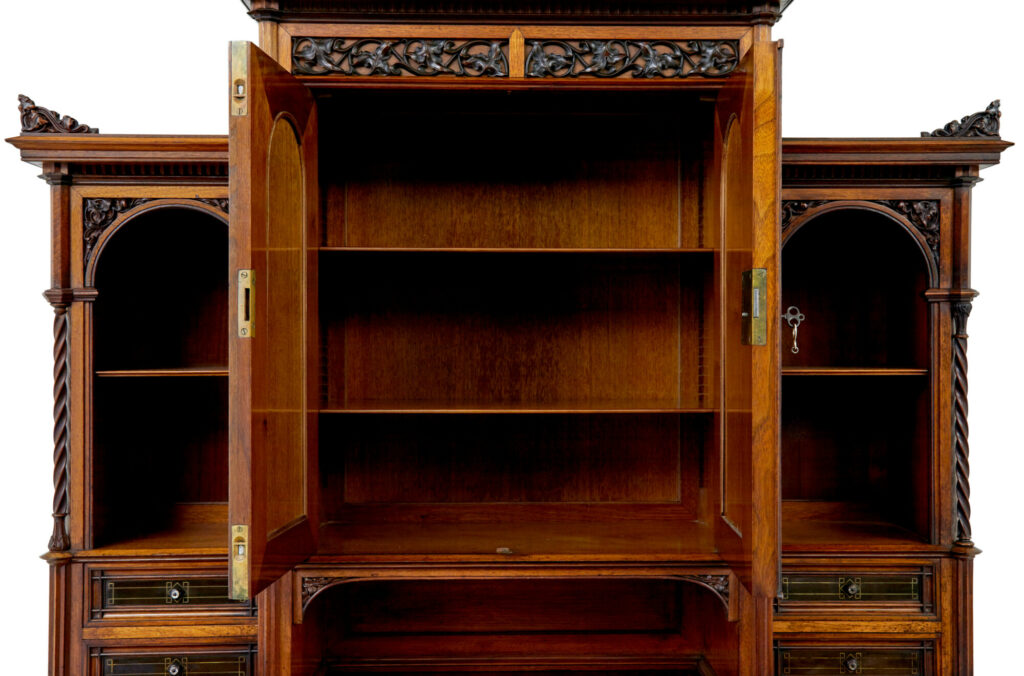 Eclectic 19th Century Carved Walnut Desk and Chair — image 15