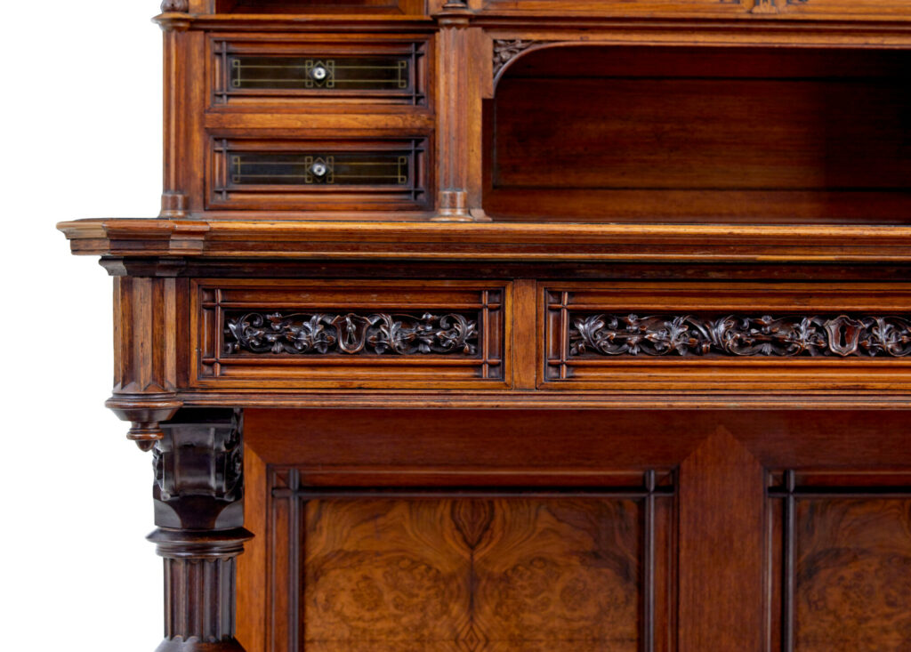 Eclectic 19th Century Carved Walnut Desk and Chair — image 2