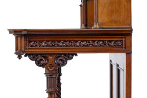 Eclectic 19th Century Carved Walnut Desk and Chair — thumbnail 3