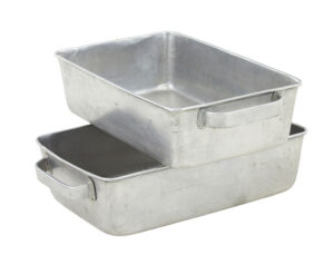 PAIR OF 1920’s LARGE SCANDINVIAN STAINLESS STEEL TRAYS