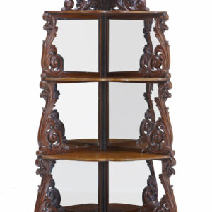 19TH CENTURY CARVED MAHOGANY VICTORIAN MIRRORED WHATNOT