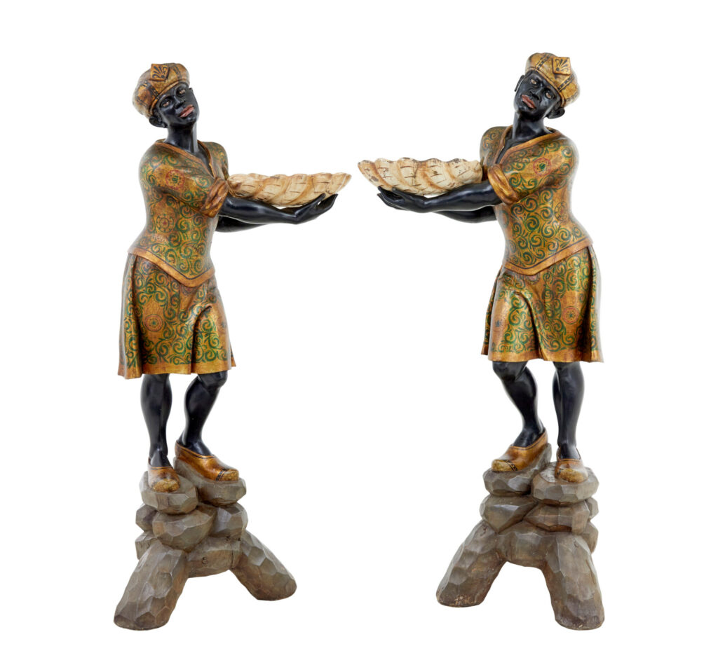 Pair of Large Decorative Carved Blackamoor Figures — image 9