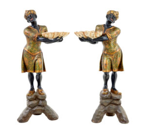 PAIR OF LARGE DECORATIVE CARVED BLACKAMOOR FIGURES