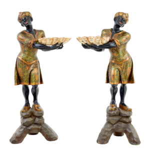 PAIR OF LARGE DECORATIVE CARVED BLACKAMOOR FIGURES