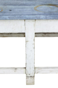 Large Early 20th Century Pine and Zinc Industrial Table — thumbnail 2