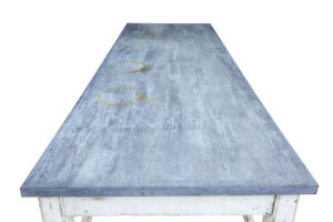 Large Early 20th Century Pine and Zinc Industrial Table — thumbnail 5