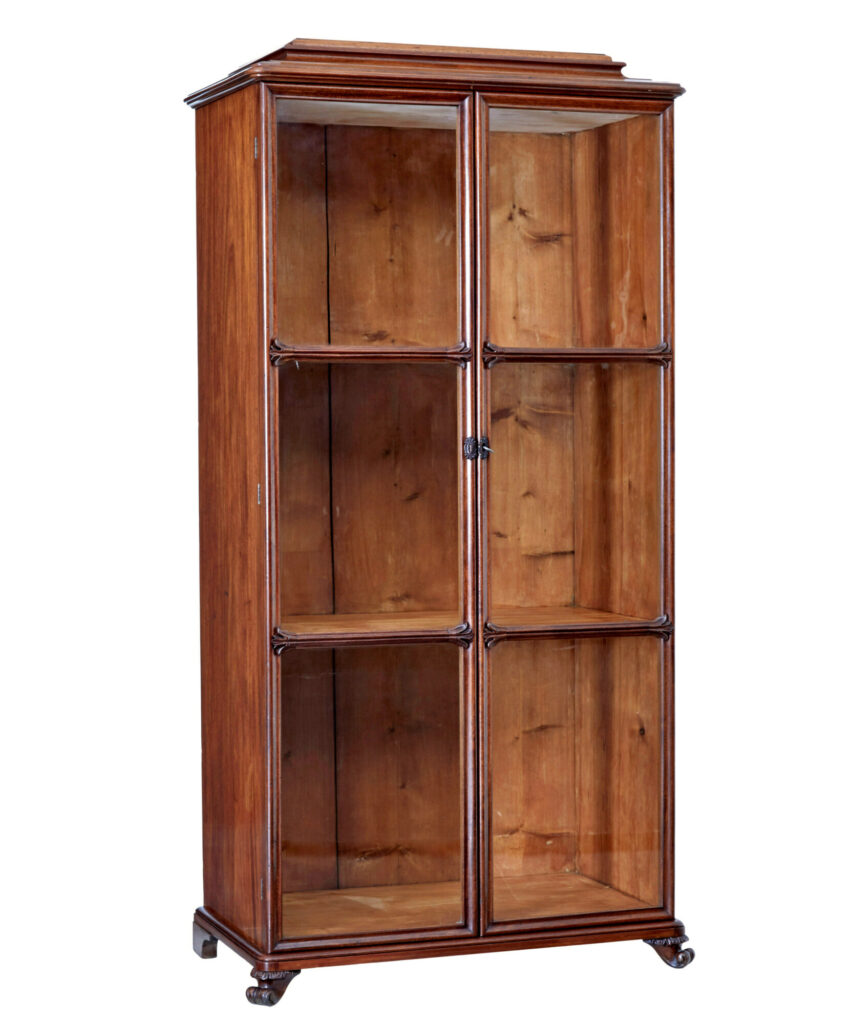 DANISH MID 19TH CENTURY MAHOGANY GLAZED DISPLAY CABINET