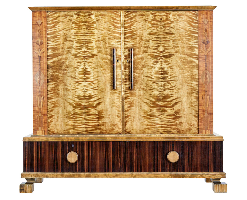 Swedish Art Deco Burr Birch Cabinet — image 11