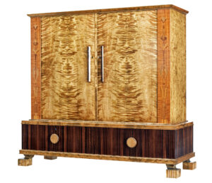 Swedish Art Deco Burr Birch Cabinet — thumbnail 1