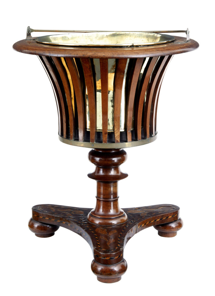19th Century Dutch Marquetry Wine Cooler Ice Bucket