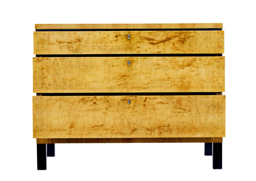 Mid Century Scandinavian Birch Chest of Drawers — image 6