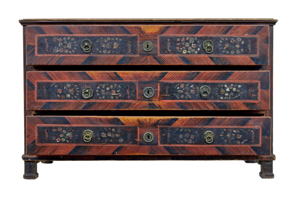 Large Hand Painted 19th Century Chest of Drawers — image 10