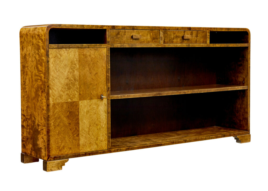 Mid 20th Century Scandinavian Birch Bookcase by Smf Bodafors