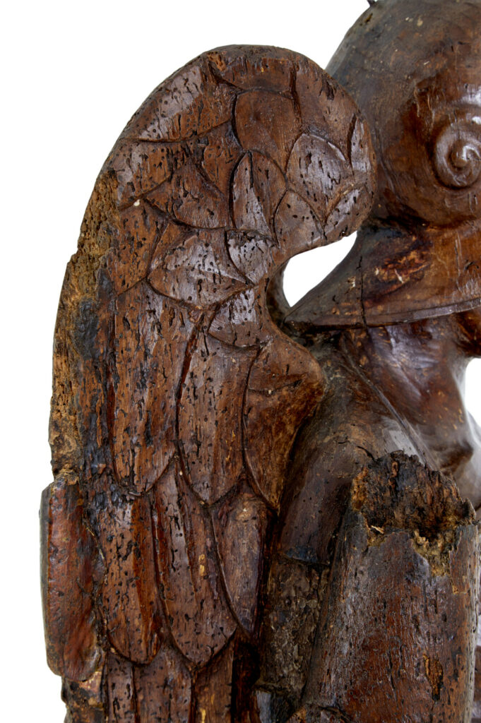 17th Century Carved Limewood Figure of St Michael — image 4