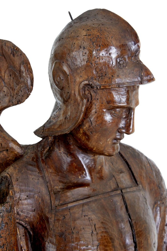 17th Century Carved Limewood Figure of St Michael — image 6