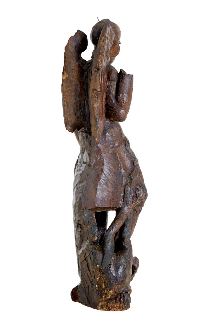 17th Century Carved Limewood Figure of St Michael — image 9