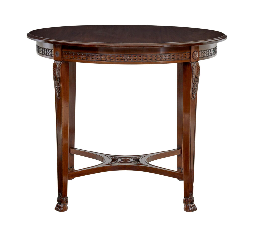 Early 20th Century Mahogany Round Center Table — image 2