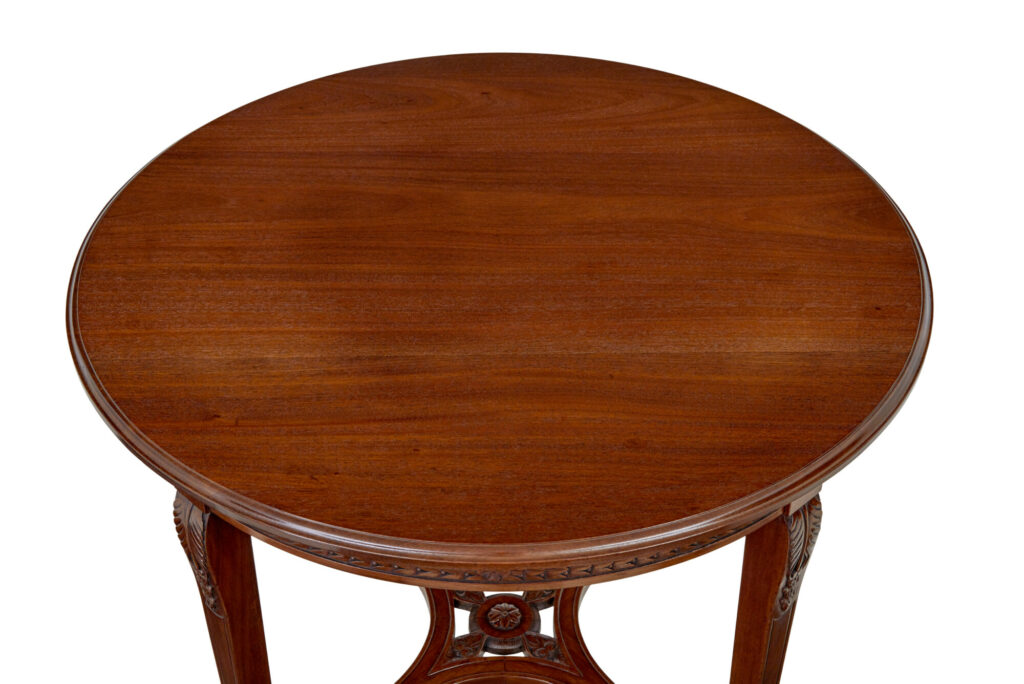 Early 20th Century Mahogany Round Center Table — image 6